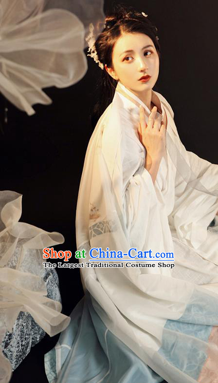 China Traditional Jin Dynasty Court Beauty Historical Clothing Ancient Imperial Concubine Hanfu Dress Apparels