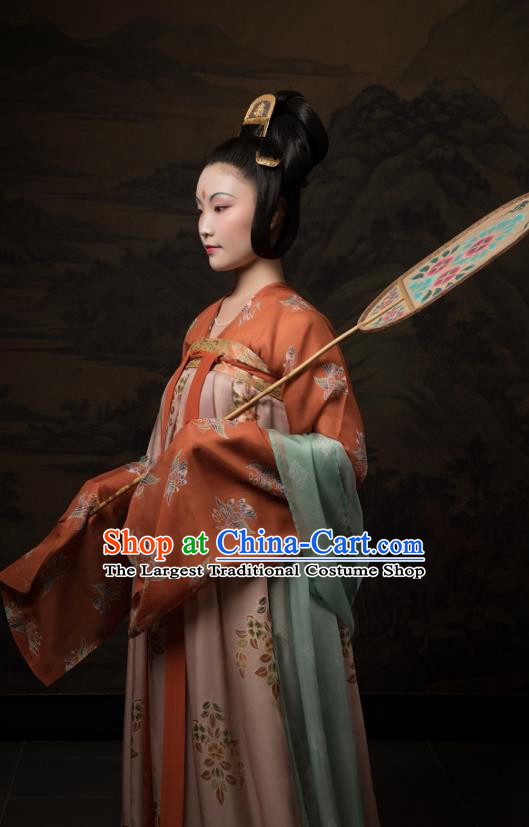 China Ancient Hanfu Garment Traditional Tang Dynasty Palace Lady Historical Costumes