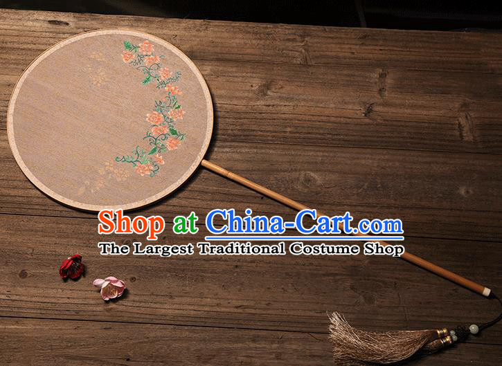 China Handmade Silk Fan Traditional Song Dynasty Princess Circular Fan Classical Palace Fan