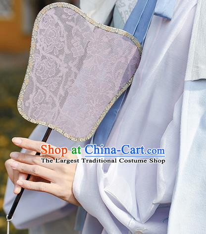 China Classical Lilac Silk Fan Handmade Palace Fan Traditional Song Dynasty Princess Fan