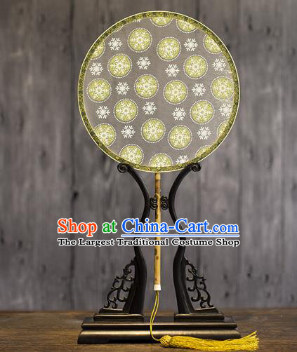 China Classical Silk Circular Fan Traditional Tang Dynasty Hanfu Fan Handmade Palace Fan