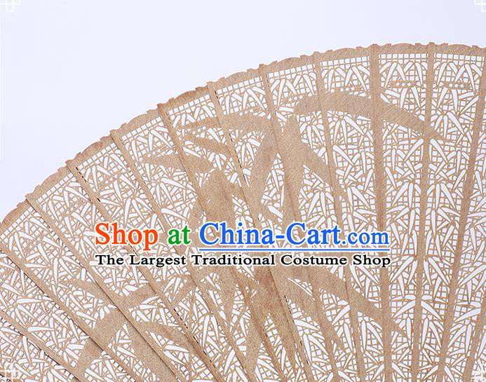 Chinese Handmade Fan Craft Classical Carving Bamboo Folding Fan Hollow Sandalwood Accordion
