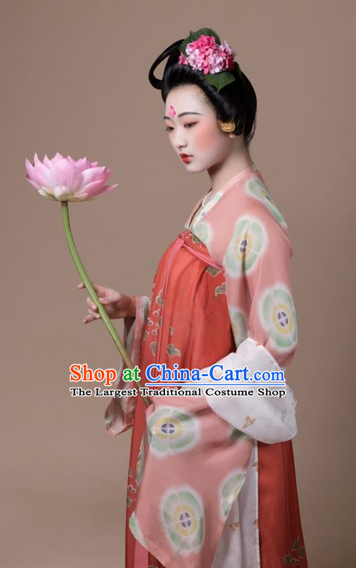 China Traditional Tang Dynasty Palace Lady Replica Costumes Ancient Court Woman Hanfu Dress