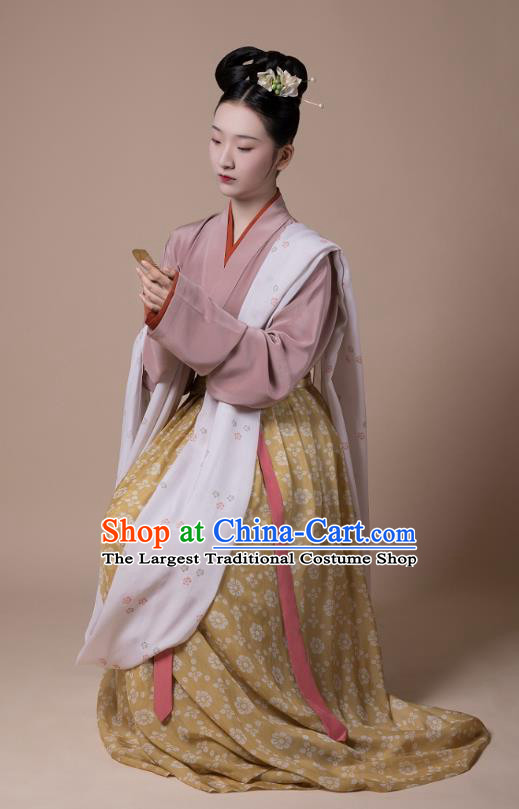 China Traditional Song Dynasty Court Maid Replica Costumes Ancient Palace Lady Hanfu Dress Clothing