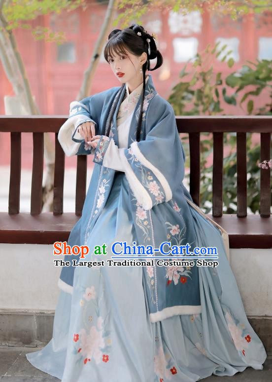 China Ancient Country Lady Hanfu Clothing Traditional Ming Dynasty Young Beauty Costumes Full Set