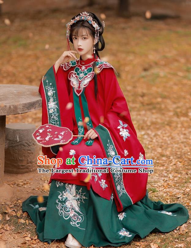 China Traditional Ming Dynasty Noble Lady Costumes Ancient Young Beauty Hanfu Clothing