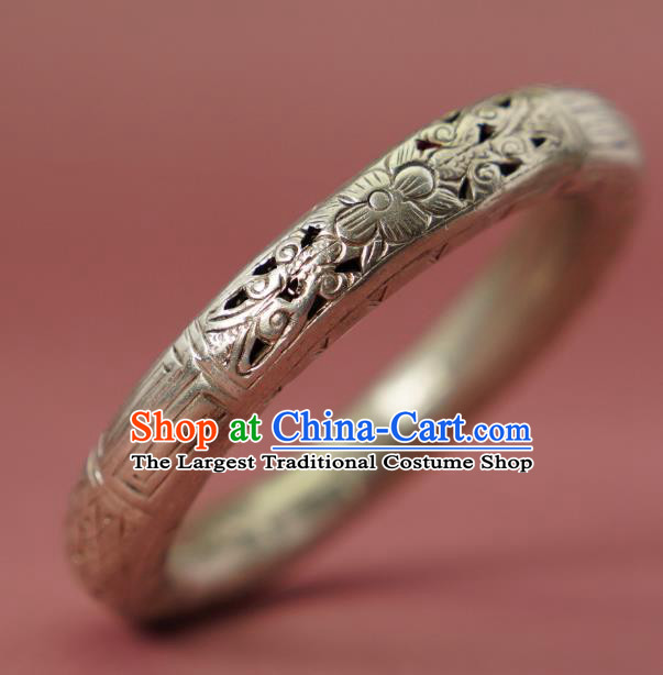 Chinese National Silver Carving Bracelet Traditional Wristlet Accessories