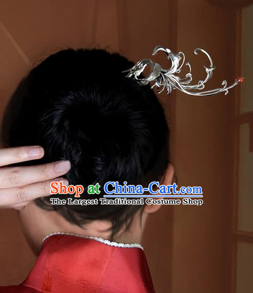 Chinese National Silver Manjusaka Hair Stick Traditional Cheongsam Hairpin Hair Accessories