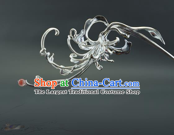 Chinese National Silver Manjusaka Hair Stick Traditional Cheongsam Hairpin Hair Accessories