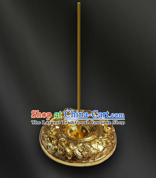 Chinese Traditional Incense Pedestal Carving Eight immortals Golden Censer