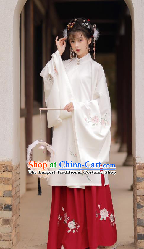 China Ancient Young Lady Hanfu Dress Clothing Traditional Ming Dynasty Costumes for Women