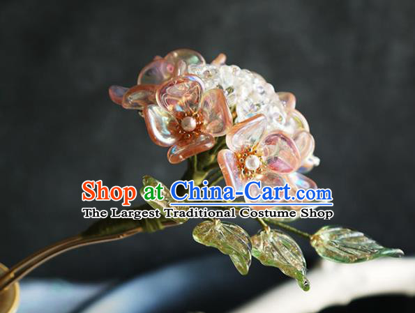 Chinese Ancient Imperial Concubine Hairpin Traditional Ming Dynasty Hydrangea Hair Stick
