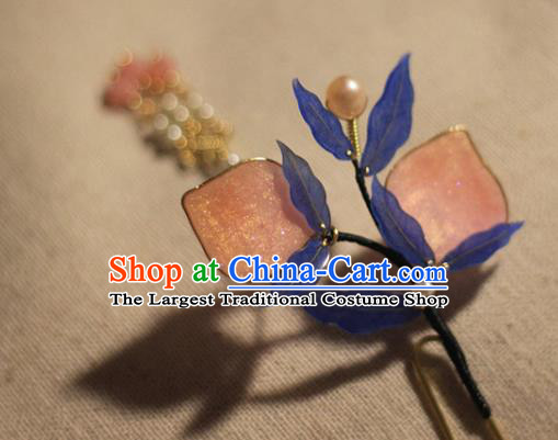 Chinese Traditional Song Dynasty Hair Stick Ancient Young Lady Peach Hairpin