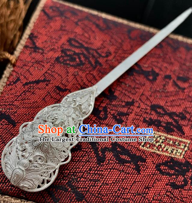 Chinese Ancient Palace Princess Hair Stick Traditional Ming Dynasty Empress Silver Hairpin