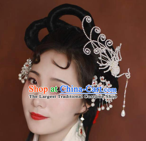 Chinese Ancient Noble Lady Hairpin Ming Dynasty Princess Phoenix Tassel Hair Stick