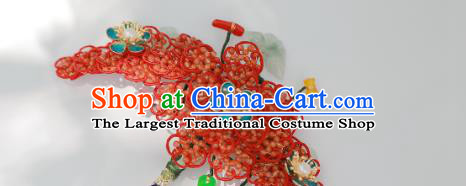 Chinese Traditional Ming Dynasty Wedding Hair Stick Ancient Empress Cloisonne Plum Blossom Hairpin