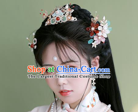 Chinese Ancient Princess Shell Flowers Hairpin Traditional Ming Dynasty Hair Stick