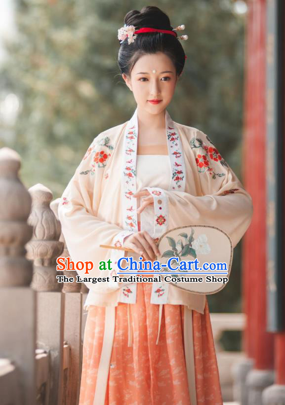China Ancient Imperial Concubine Hanfu Clothing Traditional Song Dynasty Court Woman Costumes