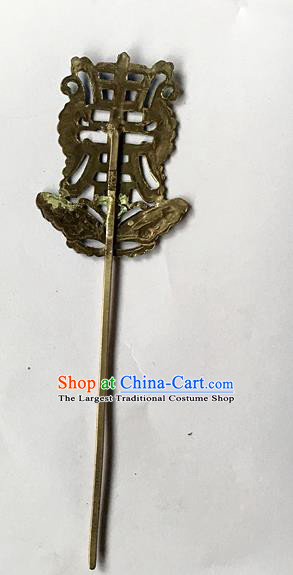 Chinese Ancient Queen Silver Hairpin Traditional Qing Dynasty Court Woman Cloisonne Butterfly Hair Stick