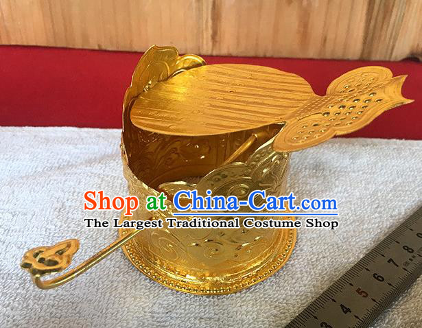 Chinese Ancient Tang Dynasty Royal Prince Hair Accessories Traditional Wedding Golden Hairdo Crown