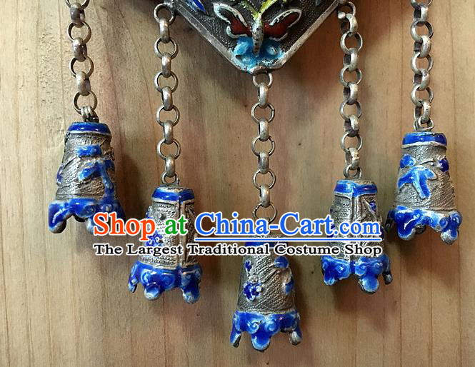 Chinese Handmade Silver Breastpin Pendant Traditional Cheongsam Cloisonne Brooch Accessories