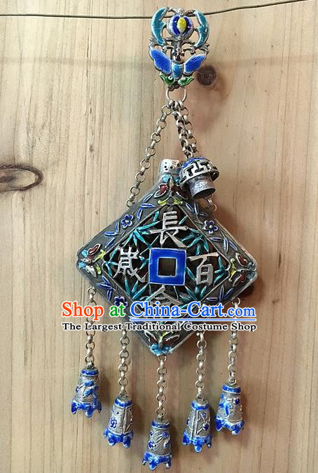 Chinese Handmade Silver Breastpin Pendant Traditional Cheongsam Cloisonne Brooch Accessories