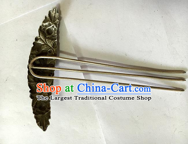 Chinese Traditional Qing Dynasty Noble Woman Silver Hairpin Ancient Imperial Consort Enamel Hair Comb