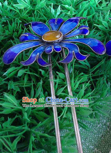 Chinese Ancient Imperial Consort Enamel Hair Stick Traditional Qing Dynasty Court Woman Ceregat Hairpin