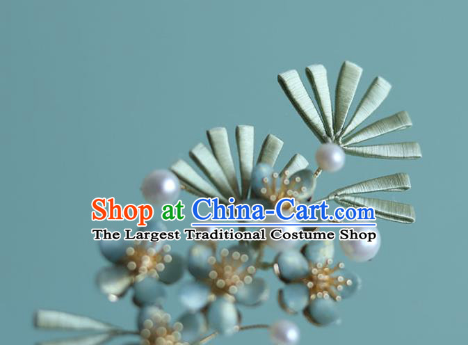 Chinese Ancient Princess Silk Pine Hair Stick Traditional Hanfu Hairpin