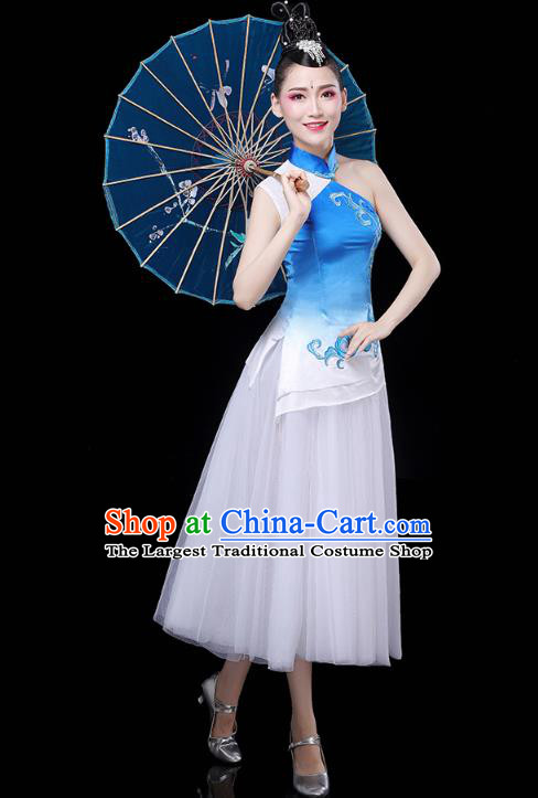 China Modern Dance Clothing Spring Festival Gala Opening Dance Dress Woman Chorus Costume