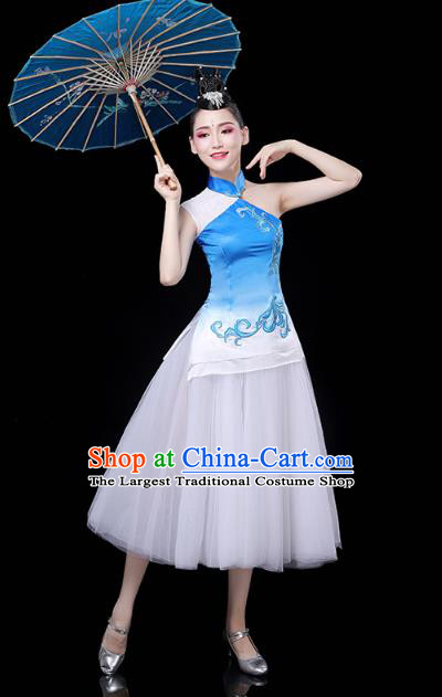 China Modern Dance Clothing Spring Festival Gala Opening Dance Dress Woman Chorus Costume