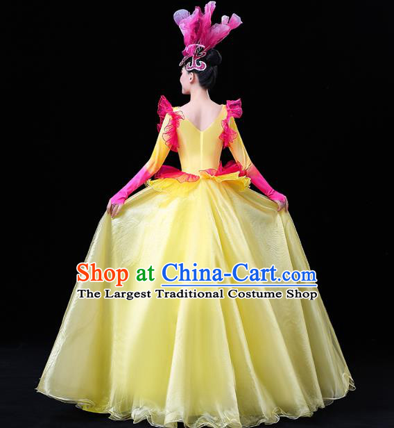 China Spring Festival Gala Opening Dance Yellow Dress Modern Dance Flower Dance Clothing