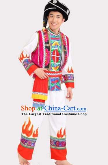 Chinese Traditional Yi Minority Stage Performance Outfits Ethnic Wedding Men Clothing