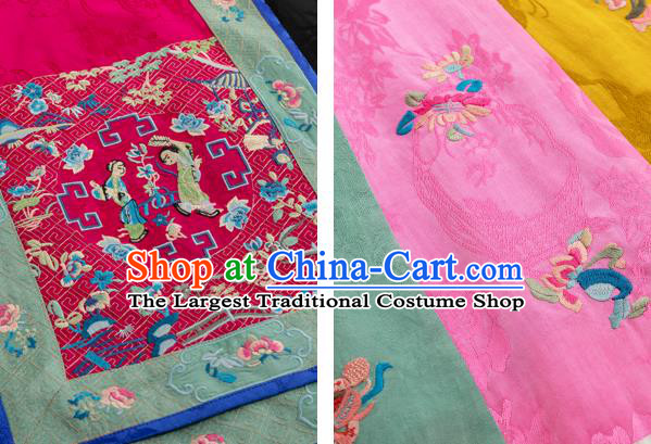 Chinese Traditional Ming Dynasty Embroidered Horse Face Skirt National Woman Tang Suit Costume Bust Skirt