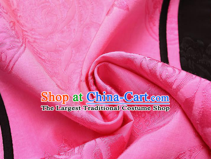 China National Embroidered Orchids Vest Tang Suit Upper Outer Garment Traditional Pink Waistcoat Clothing