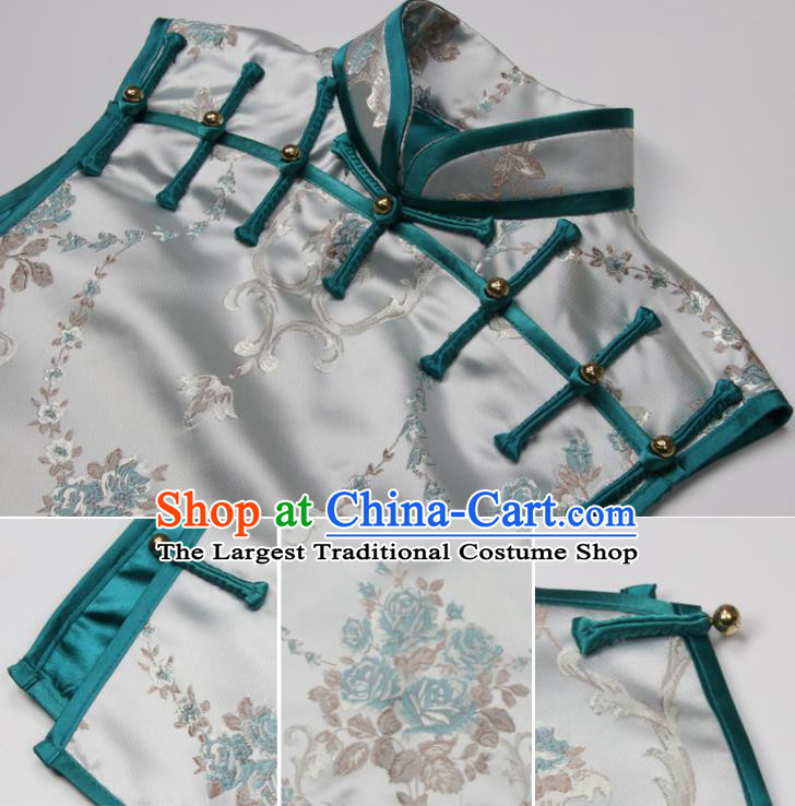 Chinese Tang Suit Vest Traditional Woman Garment Costume Brocade Top Waistcoat