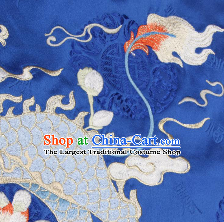 Chinese Traditional Tang Suit Top Garment National Woman Vest Costume Embroidered Kylin Royalblue Brocade Waistcoat