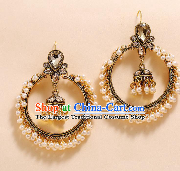 Asian Indian Stage Performance Earrings India Bollywood Folk Dance Ear Accessories