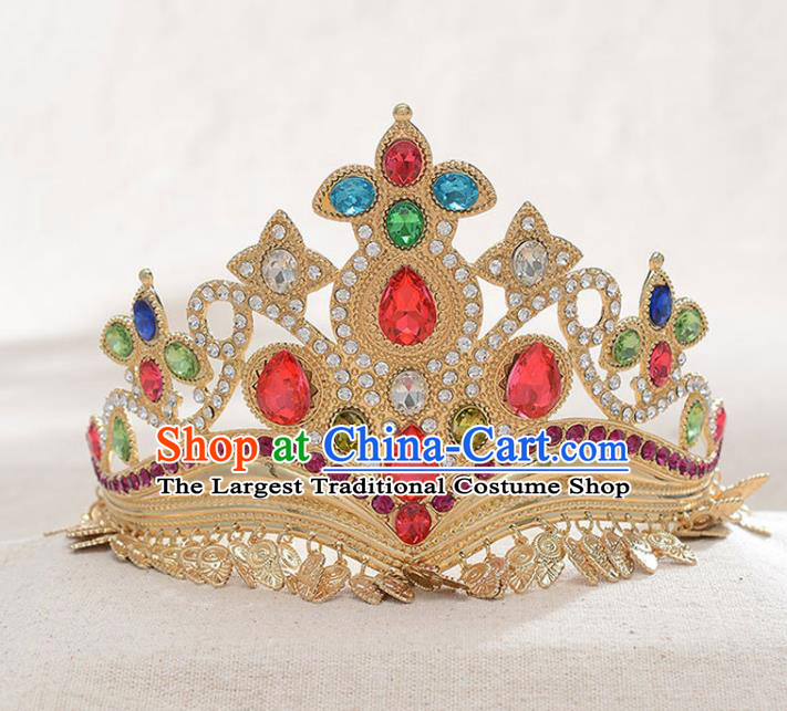 India Court Colorful Crystal Royal Crown Asian Indian Bollywood Drama Empress Headdress