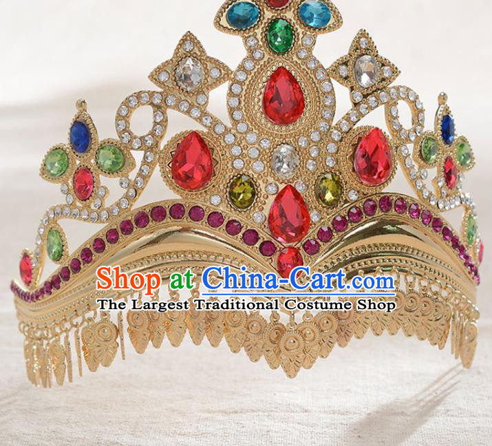 India Court Colorful Crystal Royal Crown Asian Indian Bollywood Drama Empress Headdress