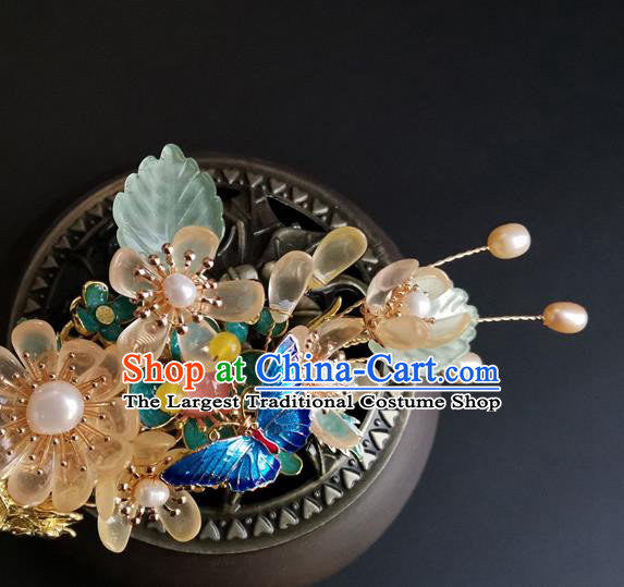 China Ancient Palace Lady Hairpin Traditional Ming Dynasty Chrysanthemum Hair Claws