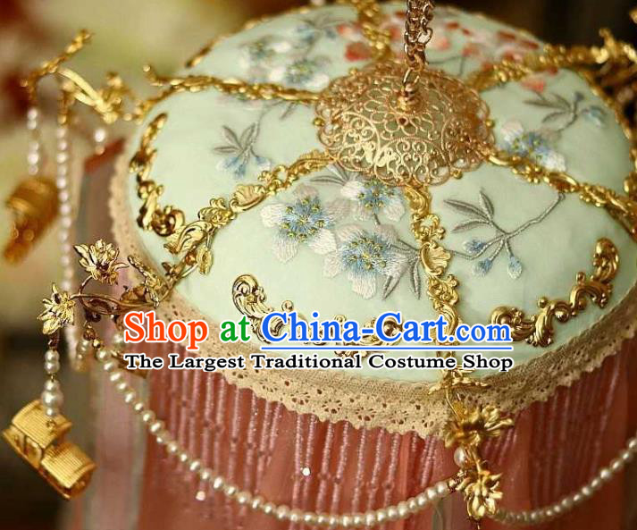 Handmade China Ancient Palace Lantern Traditional Song Dynasty Embroidered Silk Portable Lamp