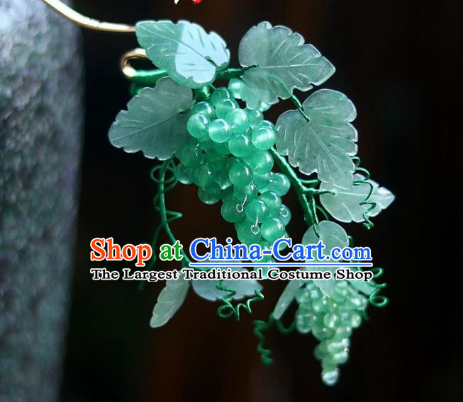 Chinese Traditional Song Dynasty Court Hair Stick Ancient Princess Green Grape Hairpin