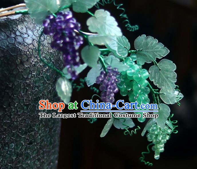 Chinese Ancient Princess Amethyst Grape Hairpin Traditional Song Dynasty Court Hair Stick