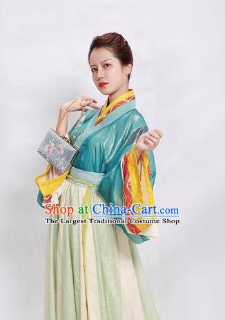 China Traditional Jin Dynasty Court Beauty Historical Clothing Ancient Palace Princess Hanfu Dress Garments