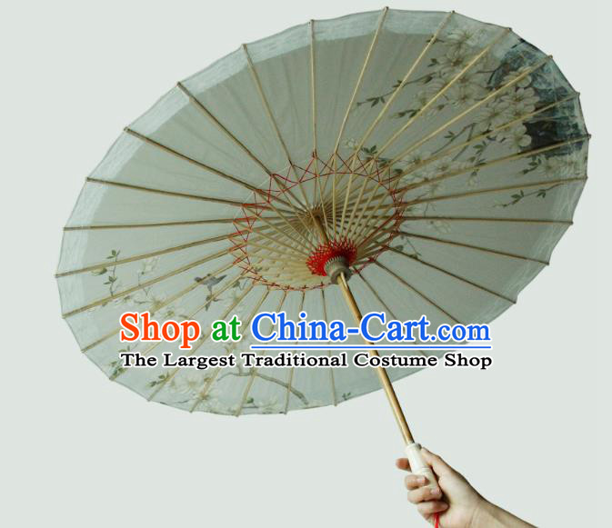 China Classical Dance Umbrellas Handmade Painting Mangnolia Oil Paper Umbrella Traditional Hanfu Umbrella