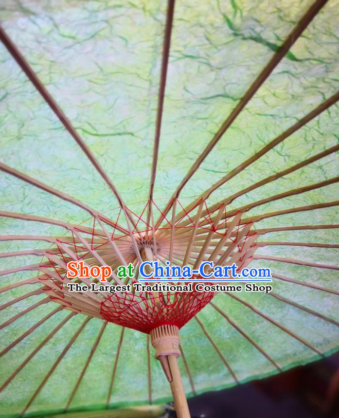 China Handmade Green Oilpaper Umbrella Classical Oil Paper Umbrella Traditional Hanfu Dance Umbrella