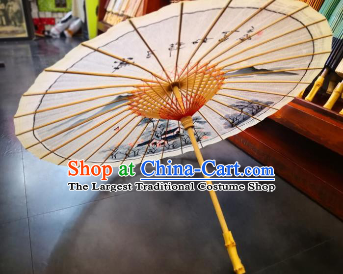 China Traditional Hanfu Umbrella Handmade Oilpaper Umbrella Ink Painting Oil Paper Umbrella