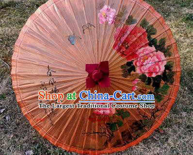 China Classical Dance Painting Peony Oilpaper Umbrella Traditional Craft Handmade Oil Paper Umbrella