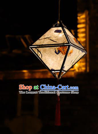 China New Year Decoration Handmade Parchment Hanging Lamp Traditional Spring Festival Rhombus Lantern
